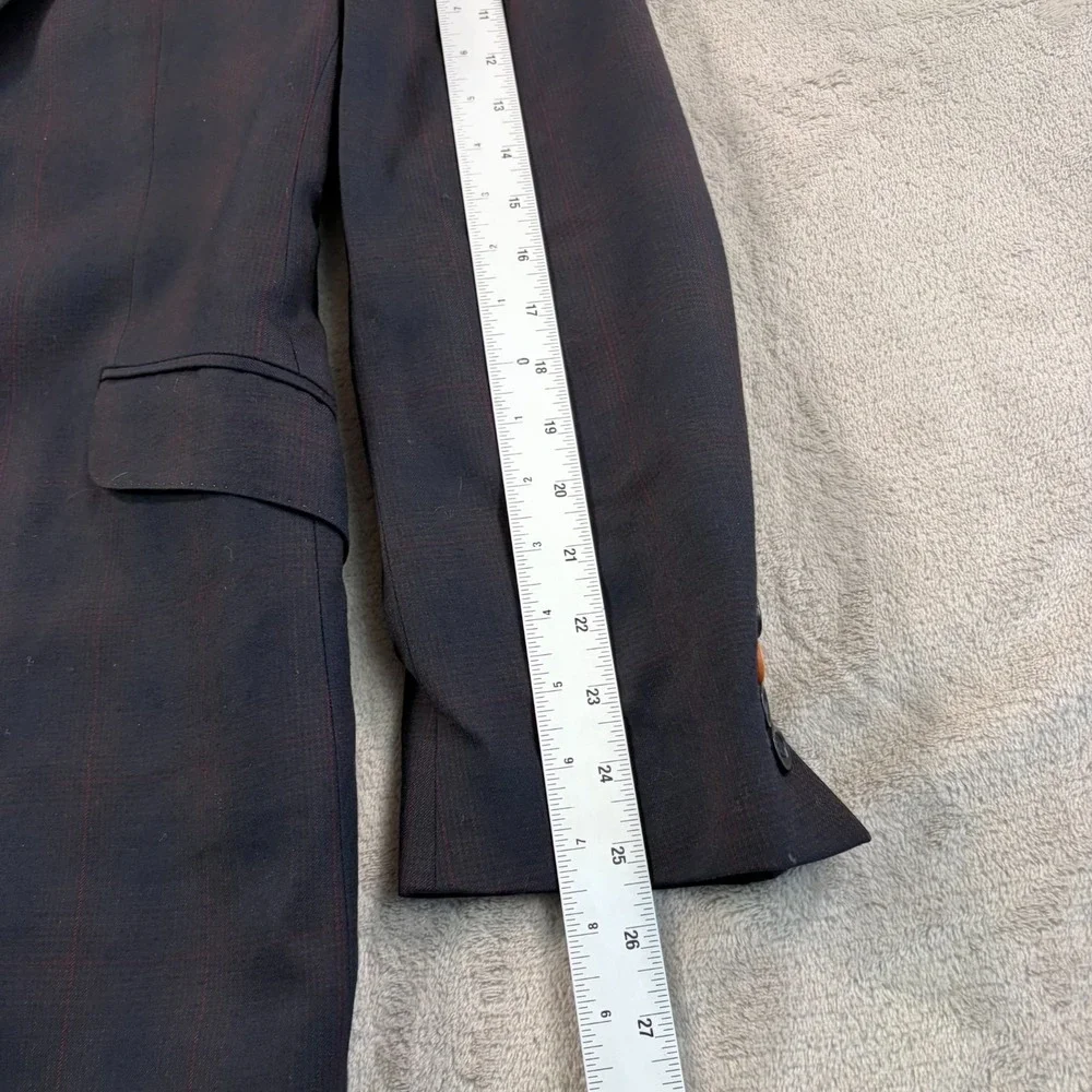 Paul Smith Sports Coat Blazer Jacket 38 Navy Multi Plaid Wool Designer $1295‎